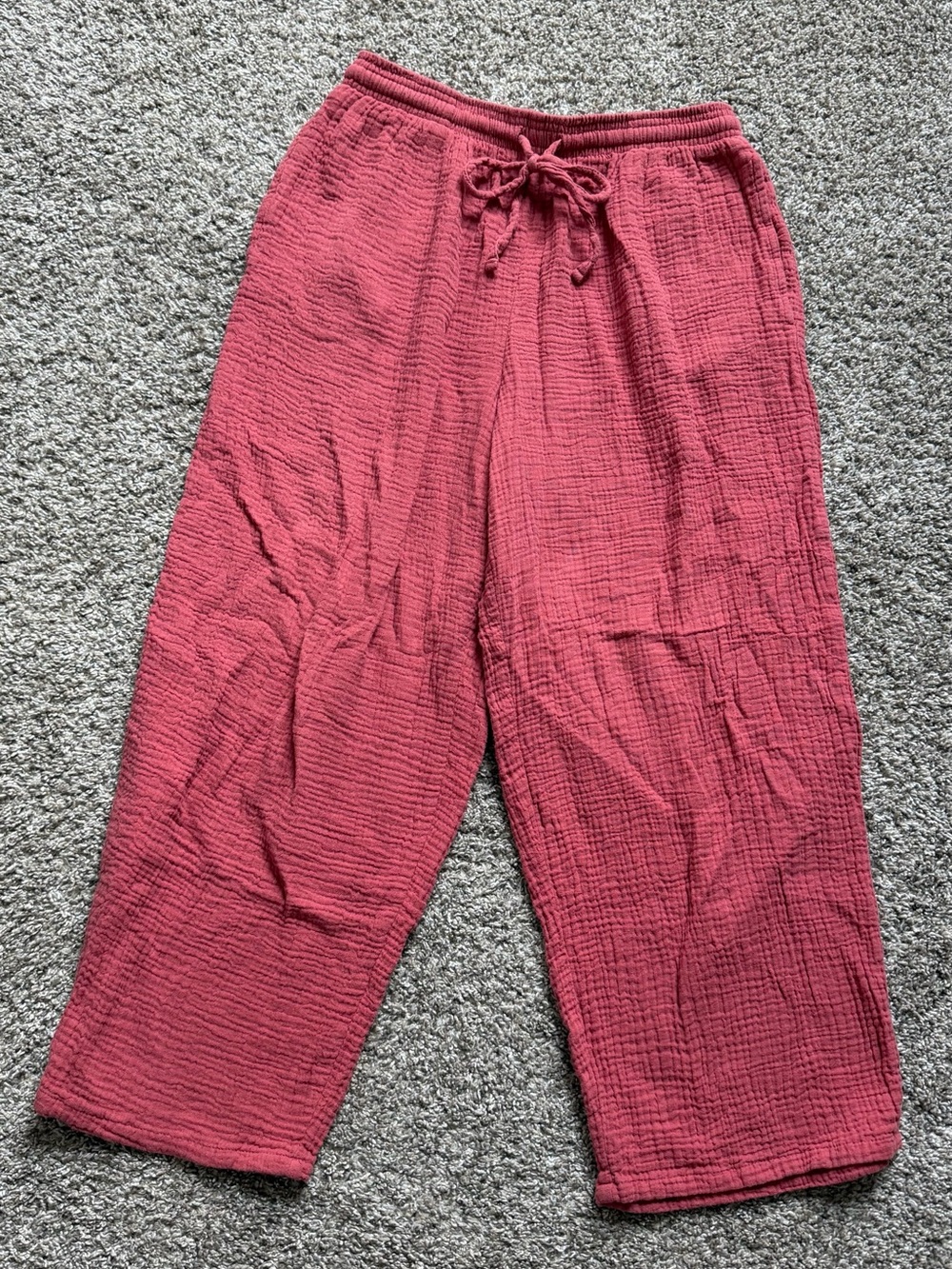 Women's Cotton Seersuckered Drawstring Pants